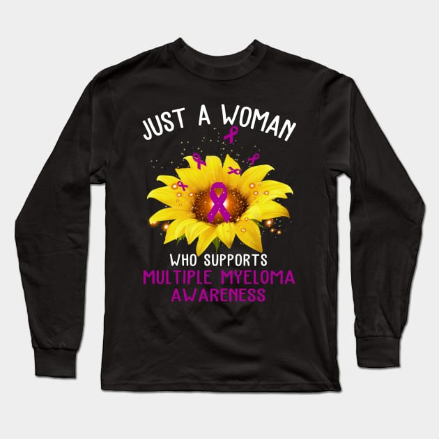 Just A Woman Who Support Multiple Myeloma Awareness Long Sleeve T-Shirt by ThePassion99